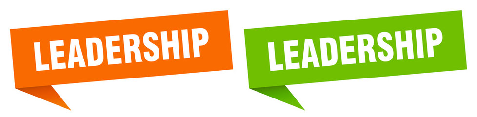 leadership banner sign. leadership speech bubble label set
