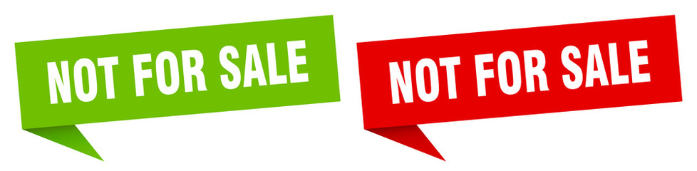 not for sale banner sign. not for sale speech bubble label set