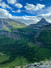 Glacier national park cliffside landscape