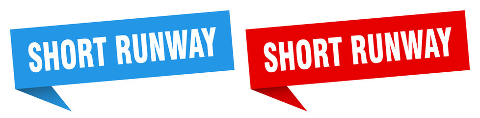 Fototapeta premium short runway banner sign. short runway speech bubble label set