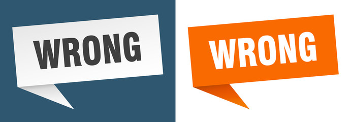 wrong banner sign. wrong speech bubble label set