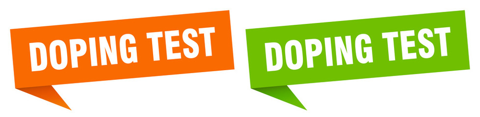 doping test banner sign. doping test speech bubble label set