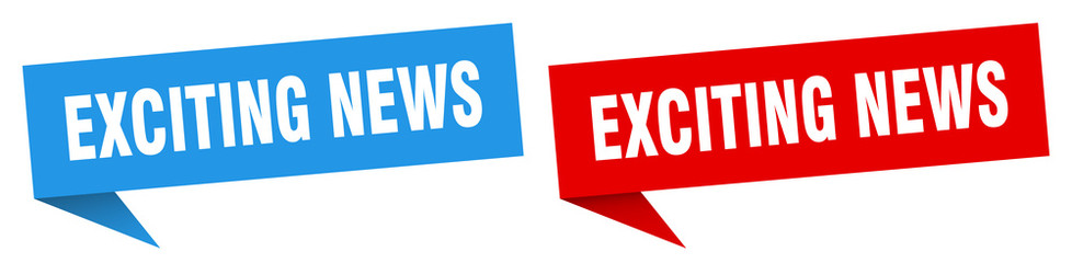 exciting news banner sign. exciting news speech bubble label set