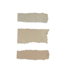 Collection of Recycled paper,crumpled paper,unfolded piece paper on white background