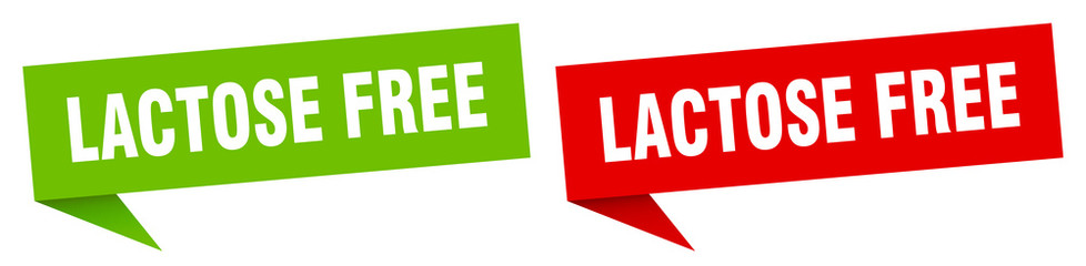 lactose free banner sign. lactose free speech bubble label set