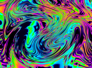Fototapeta na wymiar iridescent rainbow psychedelic swirl trippy artwork abstract acrylic background