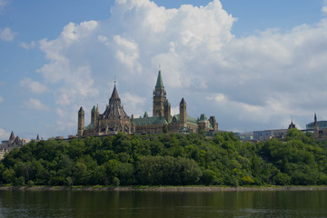 Fototapeta na wymiar Canada's Parliament Buildings on a summers day