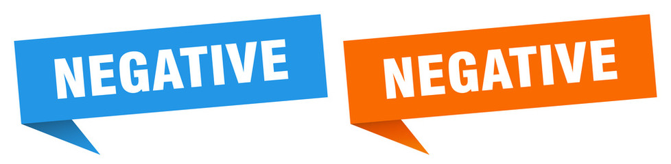 negative banner sign. negative speech bubble label set