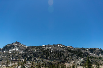 Lake Tahoe Mountains with Blue Skies 