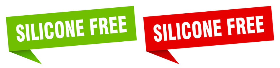 silicone free banner sign. silicone free speech bubble label set