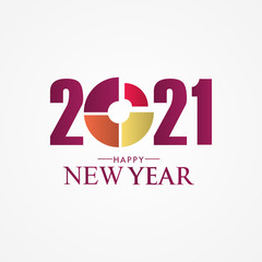 Happy New Years 2021 Celebration Vector Template Design Illustration