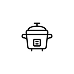 Rice cooker Icon  in black line style icon, style isolated on white background