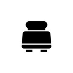 Fototapeta premium Toaster Icon in black flat glyph, filled style isolated on white background