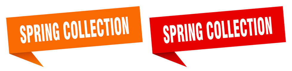 spring collection banner sign. spring collection speech bubble label set