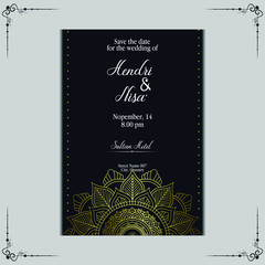 Mandala template with elegant, classic elements. Great for invitation, flyer, menu, brochure, background Premium Vector