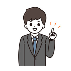 指差しをするビジネスマンのイラスト