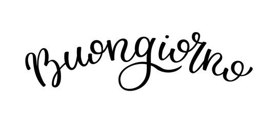 Hand lettering Good morning. Italian letters. Template for card, poster, print.