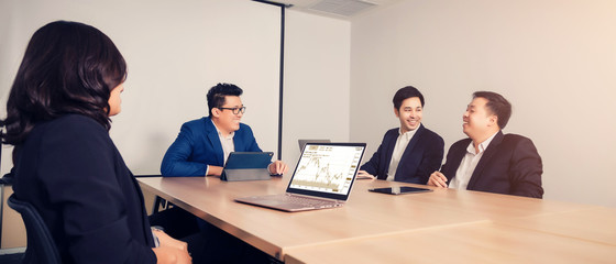 Business people  in seminar room. Meeting Corporate Success Brainstorming Teamwork