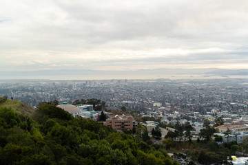 Fototapeta na wymiar Cityscape view from a hill in San Francisco, CA