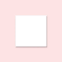 White paper blank for mock-up with pink pastel background, Minimal style wallpaper