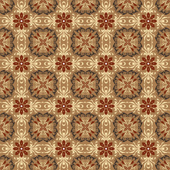 Exclusive flower motif for Jogja batik with seamless mocca color design.