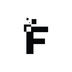 Obraz premium Initial Letter F with square shape monogram Logo
