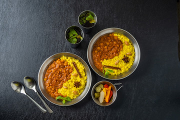 北アフリカ料理 ひよこ豆とクスクス  Boiled chickpeas with couscous 