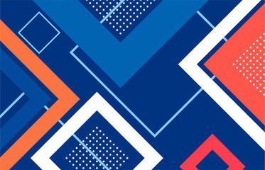 abstract geometric square shape blue,red,orange pattern background.illustration for your work.