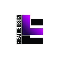 Letter LE simple logo design vector