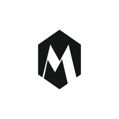 Initial Letter M with polygon style monogram Logo