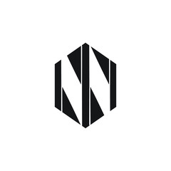 Initial Letter NN with polygon style monogram Logo