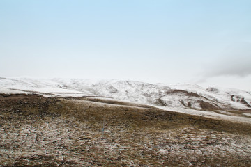 View of mountains with the snow on peak in Tibet, China