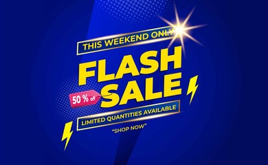 Modern Flash Sale Banner with Blue Colour