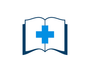 Obraz premium Medical book with healthy symbol in the middle