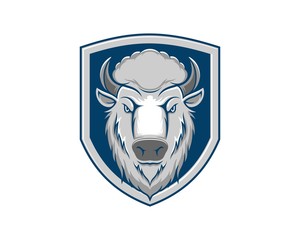 Shield with bison head inside