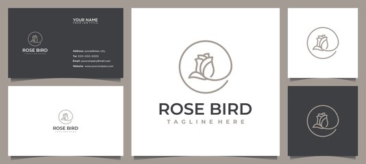 flower logo design with business card