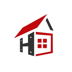 Initial Logo letter H House Real Estate Logo Design