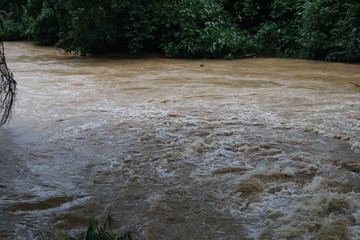Obraz na płótnie Canvas water flowing into the river