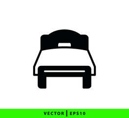 Bed icon vector flat style illustration