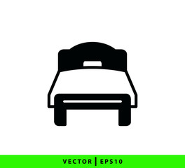 Bed icon vector flat style illustration
