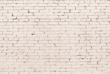 Beige grunge brick wall background. Empty texture