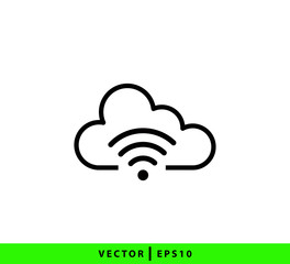 Cloud computing icon vector logo design template