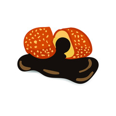 vector illustration of a pair of mushrooms in a circle
