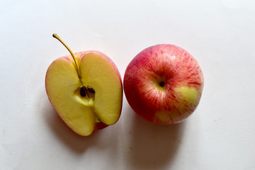 Fresh Red Apples isolated on white background and pattern selective focus and shallow depth of field.