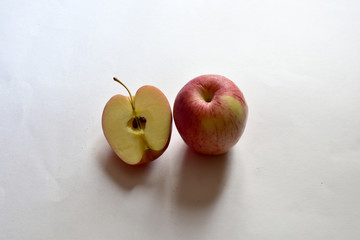 Fresh Red Apples isolated on white background and pattern selective focus and shallow depth of field.
