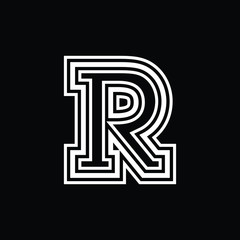 black and white R letter logo
