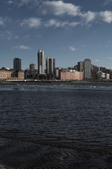 Obraz premium seafront city landscape, summer concept, holiday campaign, advertising Mar del plata skyline Mar del plata