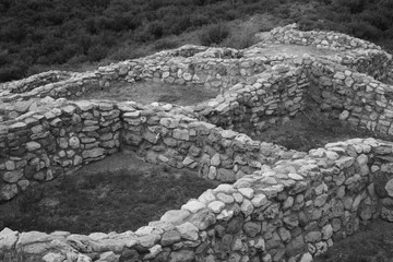 Tuzigoot National Monument Ancient Homes.  Photo  of ancient dwellings in Tuzigoot National Monument. 