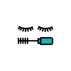 mascara outline icon. Elements of Beauty and Cosmetics illustration icon. Signs and symbols can be used for web, logo, mobile app, UI, UX