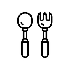 spoon and fork icon in line style. vector illustration for graphic design, website, UI isolated on white background. EPS 10